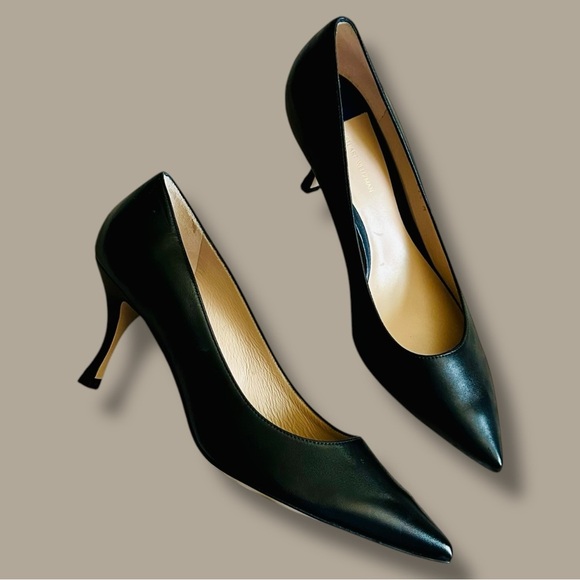 NWOT Stuart Weitzman Black Leather ‘Tippi 75’ Pointed Toe Pumps Size 11.5 - Picture 9 of 16